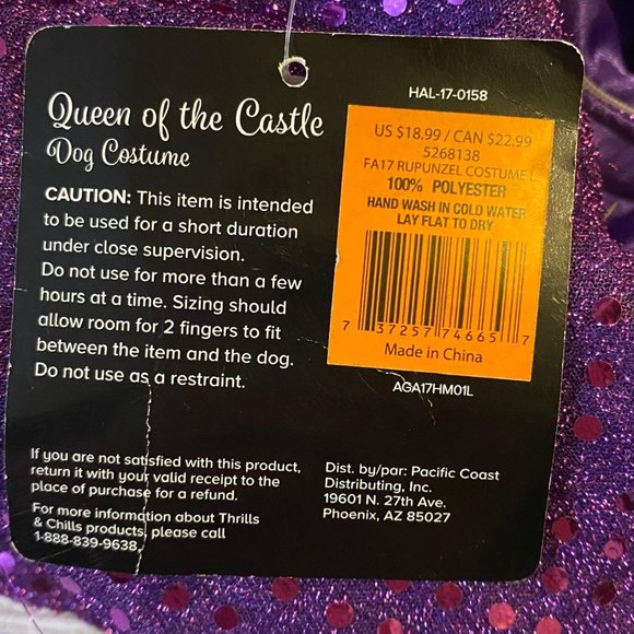 Rapunzel Dog Costume Large 20-29 Lb. NWT - Picture 4 of 5